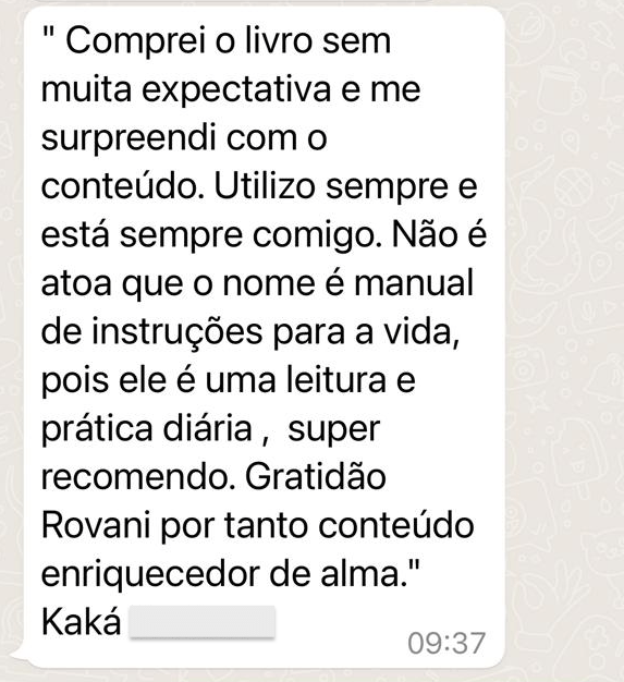 Depoimento Manual Instrução para Vida